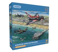 Gibsons Airshow Over Eastbourne - Rompecabezas de 500 piezas para adultos, obra de arte de exhibición de aviones de la RAF de Matthew Emeny, escena de aviación militar, rompecabezas sostenible de alta