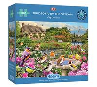 Gibsons Birdsong by The Stream - Rompecabezas de 1000 Piezas, diseño de pájaros de jardín británico, Naturaleza, Rompecabezas sostenible para Adultos y Adolescentes, Tablero 100% Reciclado de Primera