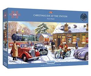 Gibsons G4051 - Puzzle Navidad en la Estación 636 Piezas, Rompecabezas navideño Premium para Adultos