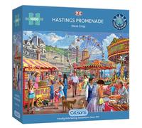 Gibsons Hastings Promenade - Rompecabezas de 1000 piezas | Rompecabezas sostenible de nostalgia costera para adultos y adolescentes | Tablero 100% reciclado de primera calidad | Gran regalo | Gibsons