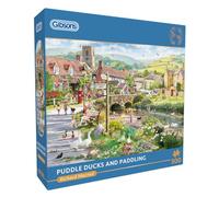 Gibsons Puddle Ducks & Paddling Puzzle de 500 piezas - Rompecabezas nostálgico hermosa obra de arte colorida sostenible para adultos y adolescentes | Tabla 100% reciclada de alta calidad | Excelente