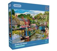 Gibsons Gibsons Games - Rompecabezas de 1000 piezas con diseño de barco de canal, nostálgico, sostenible, para adultos y adolescentes, tablero 100 % reciclado, gran regalo
