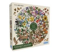 Gibsons The Art File Nature's Seasons - Puzzle circular de 500 piezas para adultos, hermosas plantas y animales, obras de arte de naturaleza, puzle sostenible de alta calidad, fabricado en Reino Unido