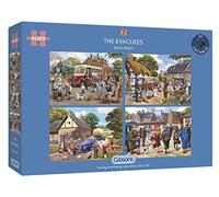 Gibsons The Evacuees - Rompecabezas de 4 x 500 Piezas | Juego de Cajas múltiples | Rompecabezas Tradicional sostenible nostálgico británico para Adultos y Adolescentes | Tablero 100% Reciclado de