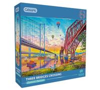 Gibsons Three Bridges Crossing - Rompecabezas de 1000 piezas hermoso colorido de Escocia sostenible para adultos | Tablero 100% reciclado de primera calidad | Gran regalo | Gibsons Games