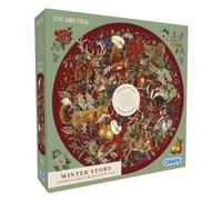 Gibsons Winter Story - Rompecabezas Circular de 500 Piezas para Adultos, Hermosa Escena de Animales del Bosque, colección Art File, Rompecabezas sostenible Premium Fabricado en el Reino Unido/UE