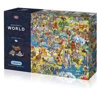 Gibsons Wonderful World 1000 Piece Jigsaw Puzzle for Adults - Illustrated Map of