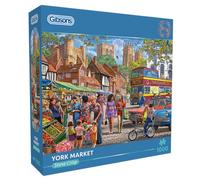 Gibsons – Rompecabezas York Market, 1000 piezas, nostálgico, colorido, tablero 100% reciclado