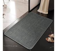 GIBZ Alfombra de Baño Antideslizante, Suave y Súper Absorbente Alfombrilla Secado Rápido, Lavable a Máquina para Ducha Cocina, Gris, 160 x 140 cm