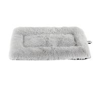 GIBZ Cama Perro Jaula Sólida de Felpa Suave Rectangular No Extraíble Cojín Antideslizante para Mascotas Pequeñas Medianas y Grandes Gris 90x60x9cm