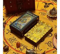 GIBZ Cartas de Tarot de Diseño Original, Baraja de PVC Esmerilado con Palabras Clave y Estuche de Papel para Principiantes, Dorado