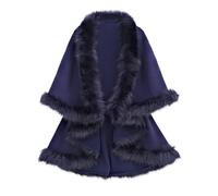 GIBZ Chal Estola de Pelo Mujer Novia Invierno Vestido de Noche Estola y Bufanda de Pelo para Fiesta Bodas, Azul Marino