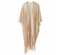 GIBZ Chal Mujer Fiesta Capa Poncho Estola Elegante Bufanda Cárdigan para Novia Dama Bodas Verano, Dorado