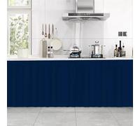 GIBZ Cortina Corta Rectangular, Cenefa Sólida para Armario, Resistente al Polvo, Cortinas Pequeñas para Cocina, Azul Oscuro, 130x70cm (An x Al)