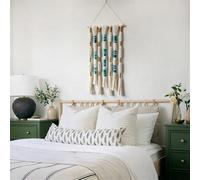 GIBZ Decoración de Pared de Macramé, Tapiz Bohemio Home Decor Tapices para El Hogar, Apartamento, Dormitorio, Sala de Estar, 43 x 80 cm, Beige