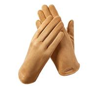 GIBZ Guantes de Hombre de Ante para Clima Frío Pantalla Táctil Caqui