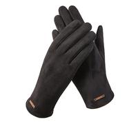 GIBZ Guantes de Hombre de Ante para Clima Frío Pantalla Táctil Negro