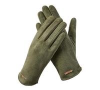 GIBZ Guantes de Mujer de Ante para Clima Frío Pantalla Táctil Verde