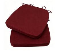 GIBZ Pack 2 Cojines para Silla de Exterior, 41x44x5cm Cojine Sillas Impermeables con Cintas, Almohadillas de Asiento para Jardín, Burdeos