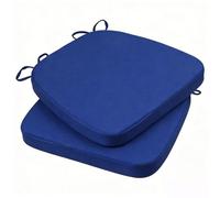 GIBZ Pack 2 Cojines para Silla de Exterior, 41x44x5cm Cojine Sillas Impermeables con Cintas, Almohadillas de Asiento para Jardín, Azul Oscuro