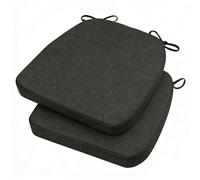 GIBZ Pack 2 Cojines para Silla de Exterior, 41x44x5cm Cojine Sillas Impermeables con Cintas, Almohadillas de Asiento para Jardín, Gris Oscuro