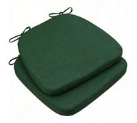 GIBZ Pack 2 Cojines para Silla de Exterior, 41x44x5cm Cojine Sillas Impermeables con Cintas, Almohadillas de Asiento para Jardín, Verde Oliva