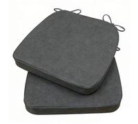GIBZ Pack 2 Cojines para Silla de Exterior, 41x44x5cm Cojine Sillas Impermeables con Cintas, Almohadillas de Asiento para Jardín, Gris
