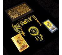 GIBZ Tarot Cartas Deck Originales Tarot Set Lámina de Oro de Lujo con Guía Tapete Guidebook Libro Caja para Principiantes, 78 Piezas