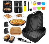 Gicctyble 28 Piezas Accesorios Freidora de Aire para COSORI Turbo Tower Pro Smart 10,8L Double Stack, Molde Silicona Freidora de Aire para Cosori Turbo Tower Pro Smart 6,5L/4,3L Air Fryer Accesorios