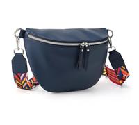 GICEY Riñoneras para mujer - Riñonera cruzada con correa de guitarra de piel sintética de diseño moderno para viajes diarios, Azul marino puro, Casual