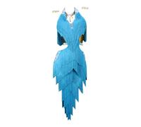 GICIR Vestido De Baile Latino For Mujer Con Brillantes Diamantes De Imitación, Personalizado, Estilo Halter, Cha Cha Cha, Tango, Competición, Disfraz Lírico.(Sky Blue B,XXS)