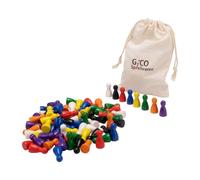 GICO 80 fichas Personajes de Madera 24x12mm de Primera Calidad - peones para Ludo 2131