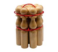GICO Juego de Conos de Bolos de Madera para niños y Adultos, diversión en Interiores y Exteriores, con Productos de Calidad de Madera Maciza, 24 cm - 3018