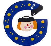 GICO Letras de madera para habitación de los niños, decoración grande para la puerta, payasos divertidos, A-Z, altura aprox. 9 cm, letra de madera 7361 (G)