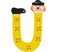 GICO Letras de madera para habitación de los niños, decoración grande para la puerta, payasos divertidos, A-Z, altura aprox. 9 cm, letra de madera 7361 (U)