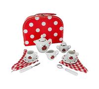 GICO Maletín de Juguete con diseño de Mariquitas con Juego de té para niños, vajilla de Porcelana 14 Partes - 36362