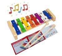 GICO Xilófono de madera con 8 tonos (C-DUR) para niños con 2 mazos y libro de canciones alemán inglés - 3811