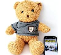 GiDaCom Oso de peluche con cámara WiFi - Monitor de bebé 4K y 1080P con visión en tiempo real, detección de movimiento con notificaciones, soporte Micro SD 128 GB, App Allcam365