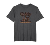 Giddy Up Western Horse Desert Cactus Cowboy, Vaca Chica Camiseta, Hombre Tallas Grandes, Jaspeado Oscuro, 5X Alto