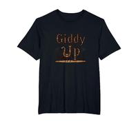 Giddy Up Western Horse Desert Cactus Cowboy, Vaca Chica Camiseta, Hombre Tallas Grandes, Negro, 5X Alto