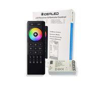 GIDEALED Controlador LED RGBW con kit de mando a distancia RF, 4 zonas, 2,4 GHz, mando a distancia inalámbrico, control de grupo, control individual para 5050SMD COB 5 pines RGBW tira LED DC5 V-24 V,