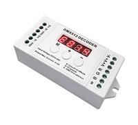 GIDEALED Decodificador DMX de 4 canales, Decodificador RGBW DMX512 con pantalla digital, Mini controlador de atenuación DMX512 PWM 16A LED para tiras LED RGB RGBW DC9-24V