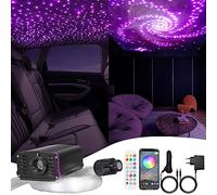 GIDEALED Smart APP Twinkle LED - Juego de luces de fibra óptica con mando a distancia RF, 300 cables de fibra óptica de 3 m y motor de luz musical para coche/hogar (FOL20-PRO)