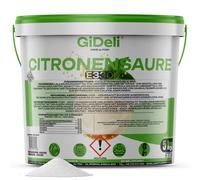 GiDeli Ácido cítrico de calidad alimentaria en polvo monohidrato 5000 g puro E330 cristales calidad de limpieza descalcificador acidulante sin azúcar en cubo resellable 5 kg