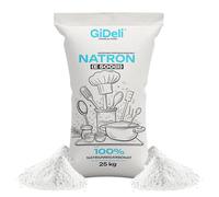 GiDeli Bicarbonato de Sodio 25kg - Perfecto Para Cocinar Pasta y Hornear - También se Utiliza Para Lavar y Limpiar - Uso Versátil en el Hogar - Regulador de la Química del Agua de la Piscina