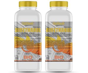 GiDeli bioetanol 2 l inodoro 96,6% etanol para chimeneas interiores y exteriores - De maíz y remolacha
