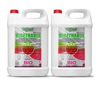 GiDeli Bioetanol 2 x 5 l de aroma a fresa silvestre 96,6% etanol para chimeneas interiores y exteriores, sin humo ni hollín, de maíz y remolacha azucarera
