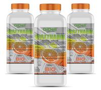 GiDeli Bioetanol 3 x 1 l de aroma a naranja 96,6% etanol para chimeneas interiores y exteriores, sin humo ni hollín, de maíz y remolacha azucarera