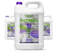 GiDeli Bioetanol 3 x 5 l de aroma de lavanda 96,6% etanol para chimeneas interiores y exteriores, sin humo ni hollín, de maíz y remolacha azucarera