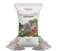 GiDeli Cal Dolomítica 25 kg - Corrector del pH del Suelo y Acción Antimusgo - Cal para Césped y Huerto - Enmienda Natural en Polvo con Calcio y Magnesio